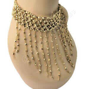 Gold Bead Choker Necklace Belly Dance Costume Party Festivals